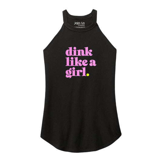 Jojo + Lo Glitter Flake Dink Like A Girl Tri Rocker Tank - Women's