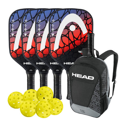 HEAD Radical Tour Classic 4-Paddle Bundle W/Backpack